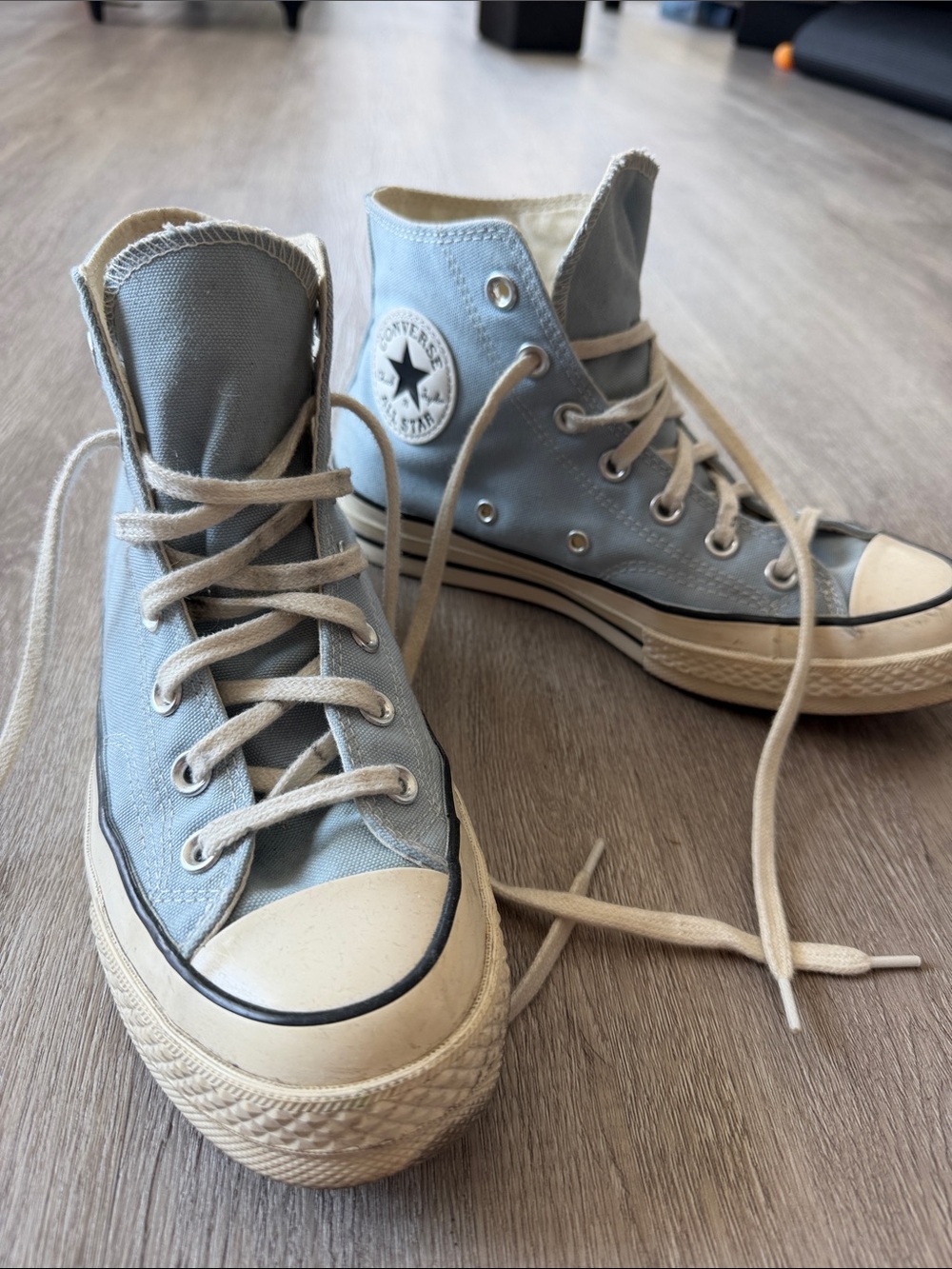 Converse Light Blue High Top Sneakers